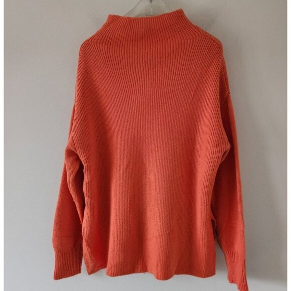 REISS | Orange Mock Neck Long Sleeve Pullover Sweater sz M - Picture 2 of 4